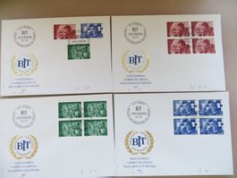 4 FDC BIT 1975 (Einzelmarke + Viererblock)