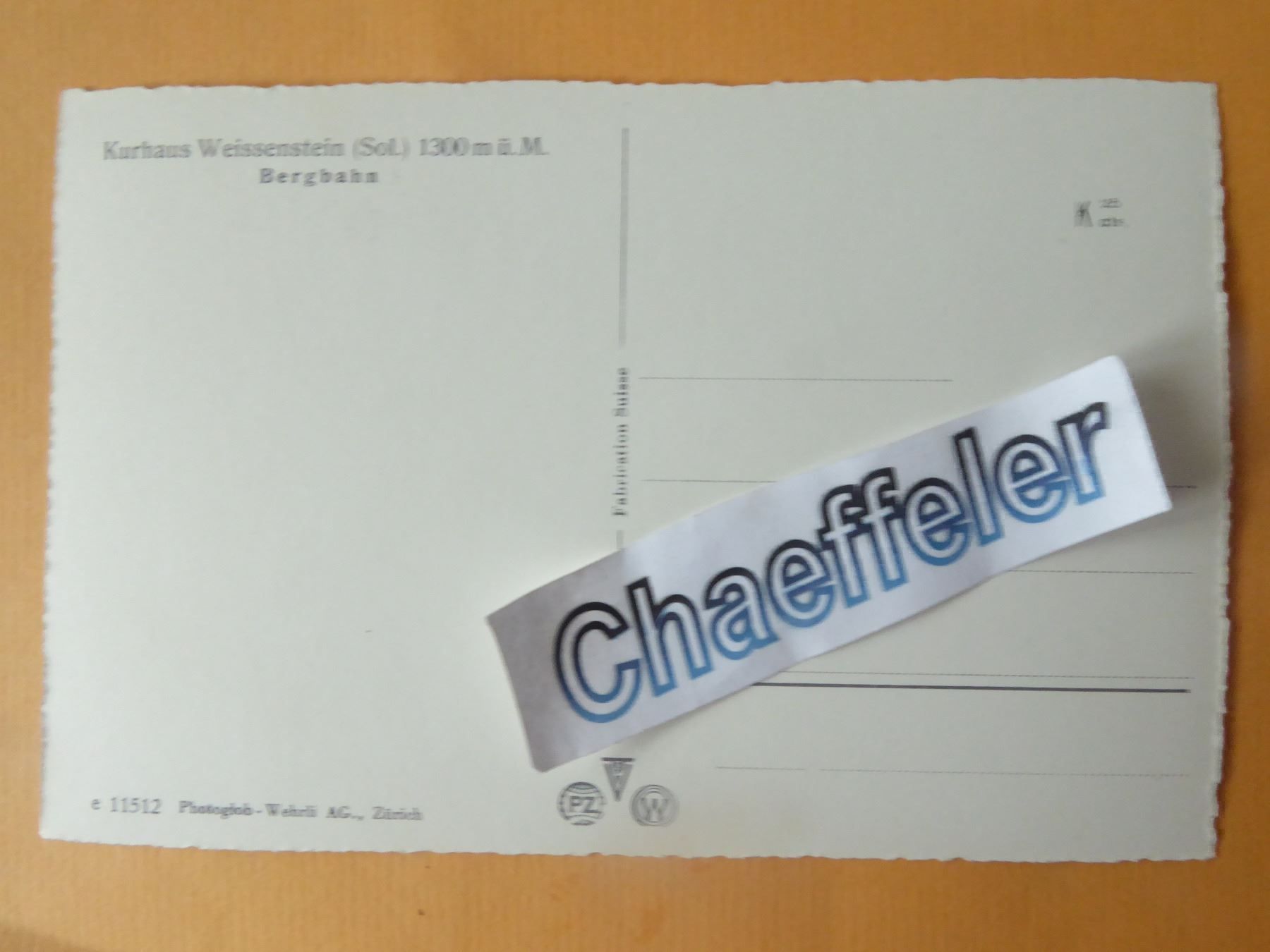 Cartoline postali: Kurhaus Weissenstein (Sol.) – Nuovo (secondo la descrizione) da Zürich venduto da Chaeffeler 1