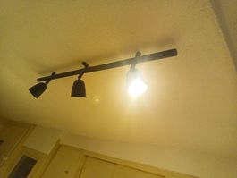 schwarze Deckenlampe aus Metall 3 spots