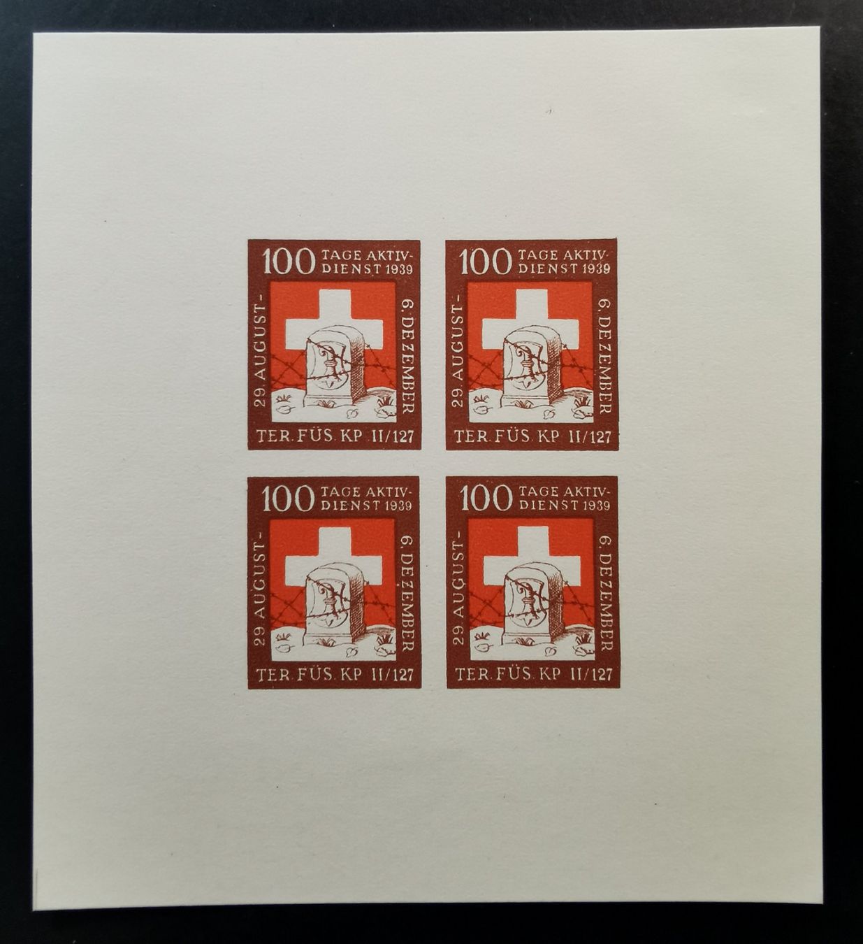 Tutti i francobolli: TR85 Bloc Timbres Suisse Feldpost 1939 – Usato da Cousset venduto da Patrick_Collections