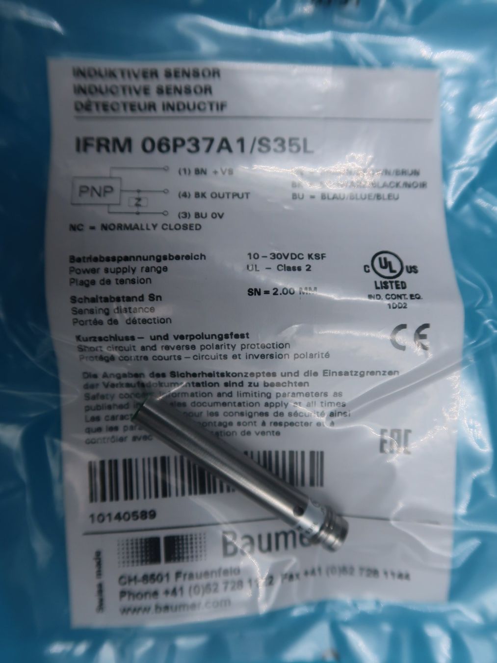 Elektronikbauteile: Baumer Sensor IFRM 06P37A1/S35L Näherungsschalter 10140589 – Neu und originalverpackt aus Lömmenschwil von ritalin01 1