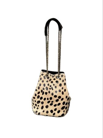 Leopard Print Handbag, gold chain detail - brand NAVY Paris