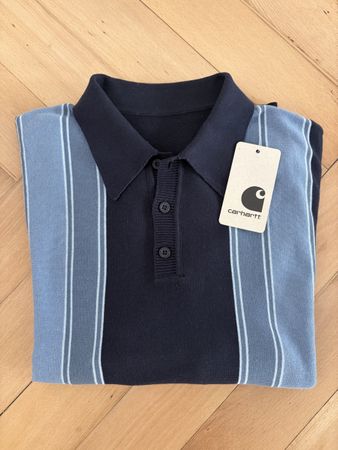 Carhartt Kendricks Polo Shirt - striped navy blue