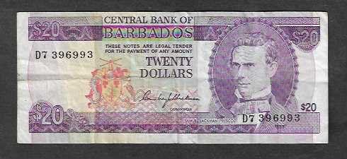 Billets de banque: Barbados  20  Dollars  Gebraucht – D'occasion à Gordola par coinsandnotes