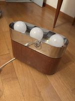 Vintage Space Age Tischleuchte Holz Chrom | Lampada