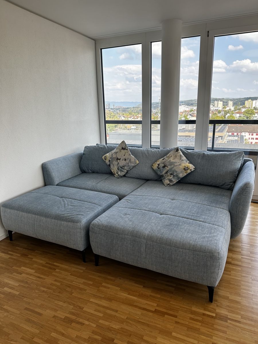 Divani: Ecksofa mit Ottomane hellblau sehr guter Zustand – Usato da Pratteln venduto da pat_v25v 4
