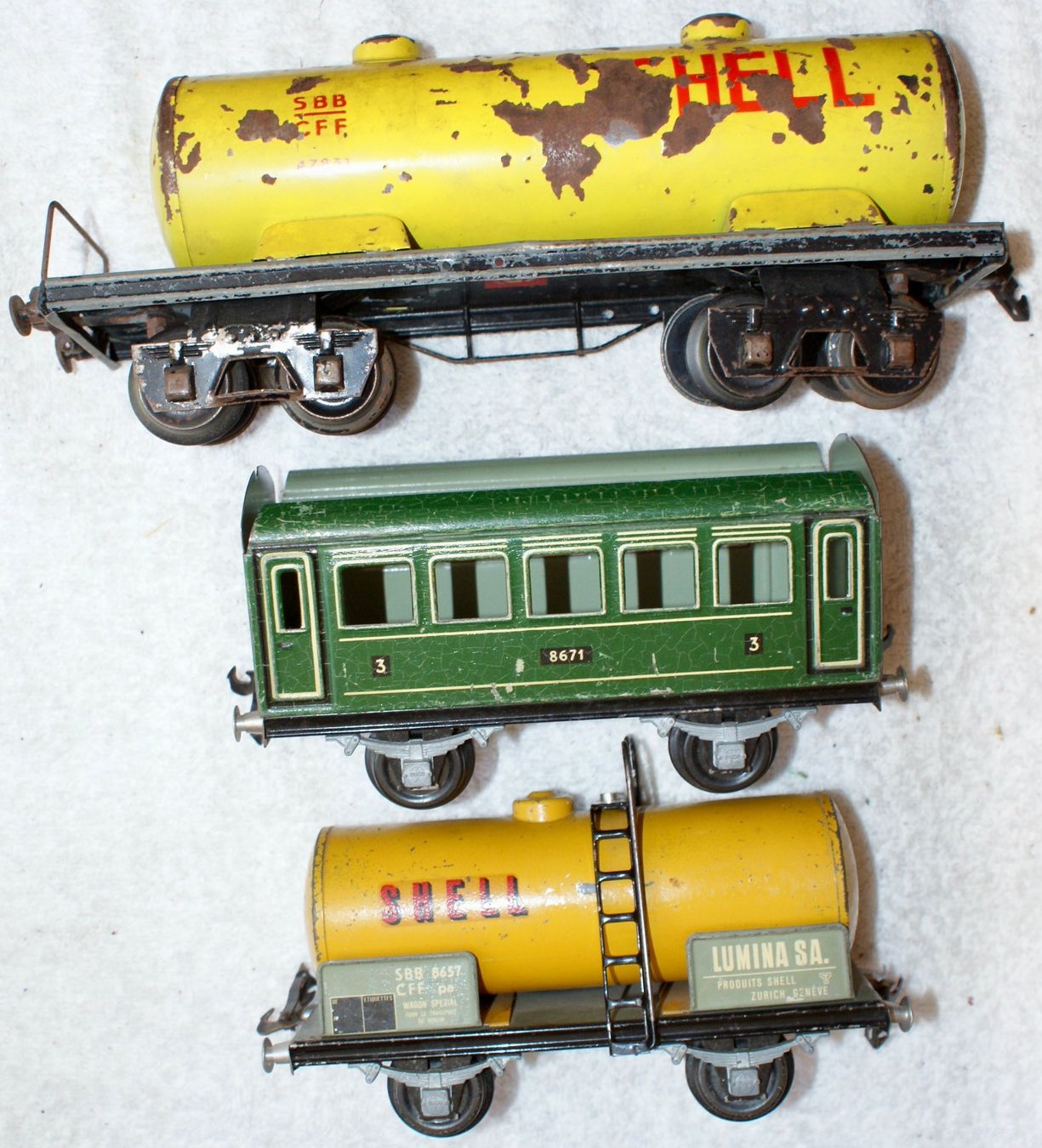 Modellini di ferrovie: 3 wagons ,  échelle 0 – Usato da Morrens VD venduto da alain50 1