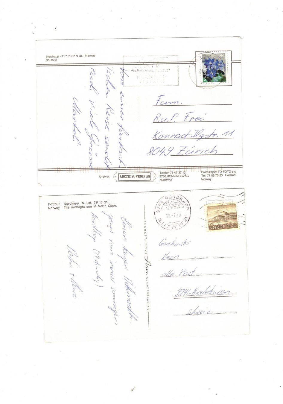Cartoline postali: Norwegen  Stempel NORDKAPP 6 Ansichtskarten – Usato da Widnau venduto da Seppl480 2