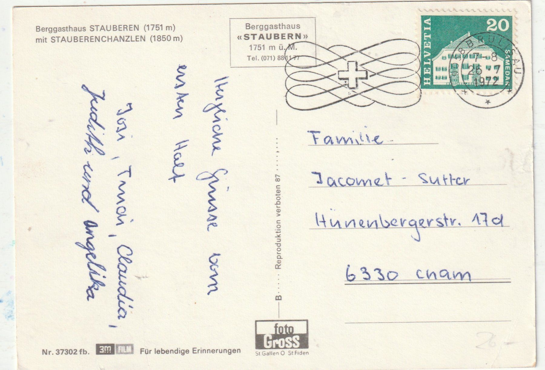 Cartes postales: Berghaus Stauben – D'occasion à Lumbrein par made02 1