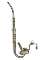 Pipe à opium ancienne en métal argenté – Chine, XIXe siècle