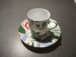 Espresso-Tasse und -Teller grün