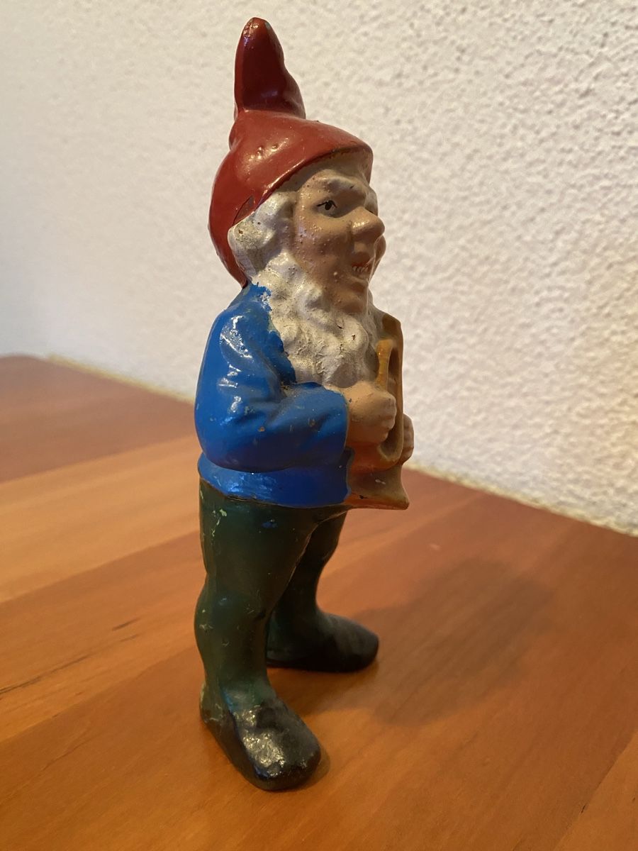 Statuette: Alter charmanter Gartenzwerg mit Trompete - Vintage – Usato da Rüti ZH venduto da Weder2 3