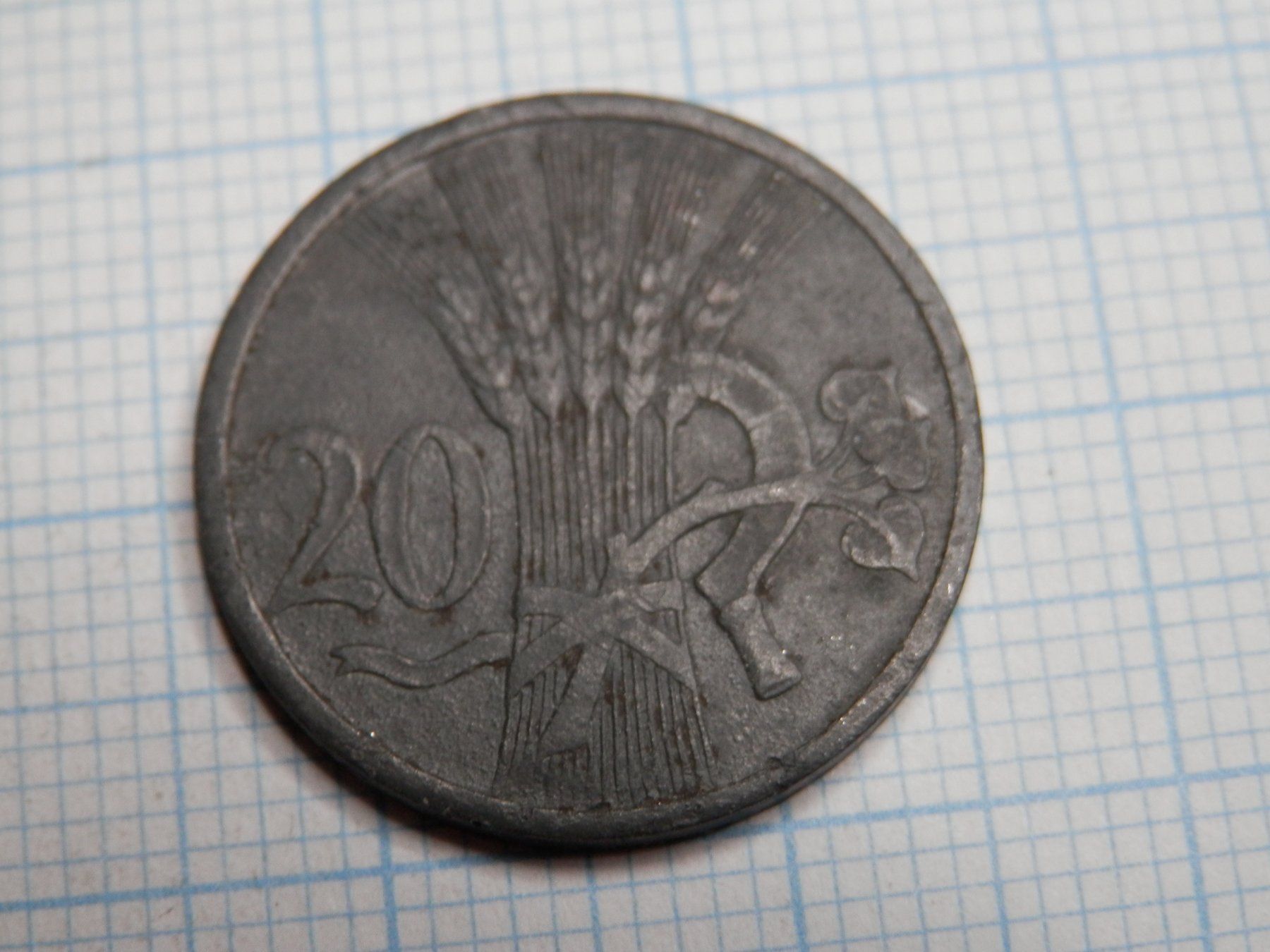 Alle Münzen: Böhmen und Mähren  20 Heller, 1943 – Gebraucht aus Weiach von weiach81 1