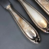 8 Dessertmesser versilbert Hans