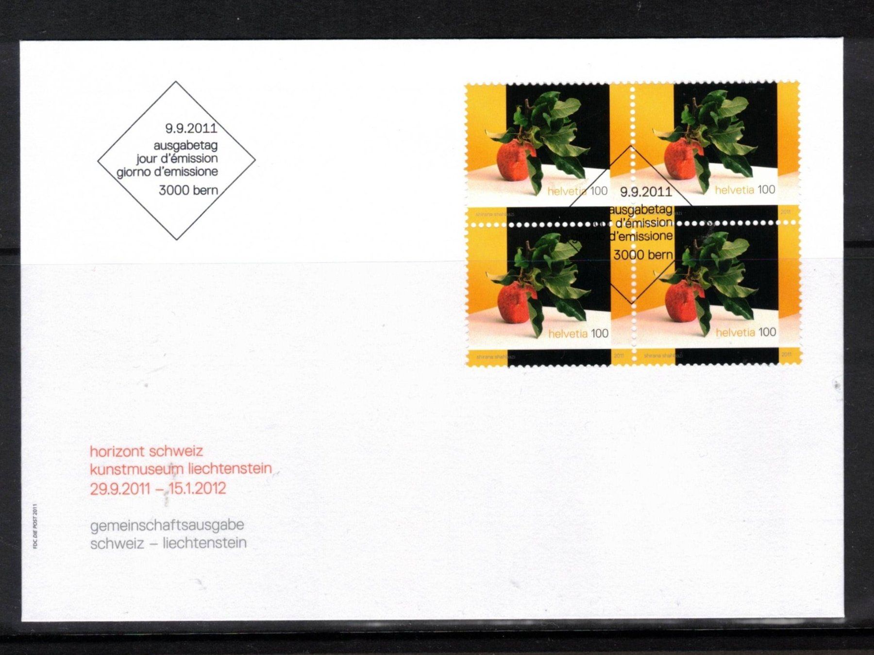 Alle Briefmarken: 2011 FDC 4er Lie/CH  aus ABO – Gebraucht aus Rheinau von loxis