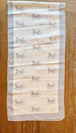 Authentic CÉLINE Paris  Silk Scarf – 29 x 120 cm –