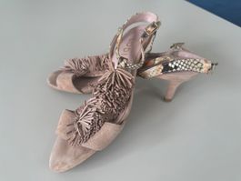 Sandalen, Leder, selten getragen, Gr.37 beige
