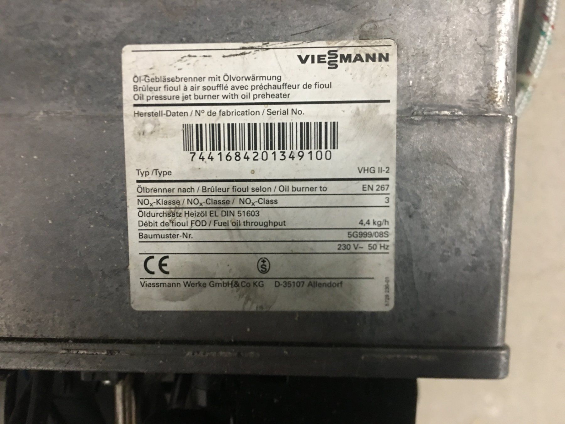 Viessmann Radiatori: Öl-Blaubrenner Viessmann Typ VHG II-2 – Usato da Urdorf venduto da lmlm. 2