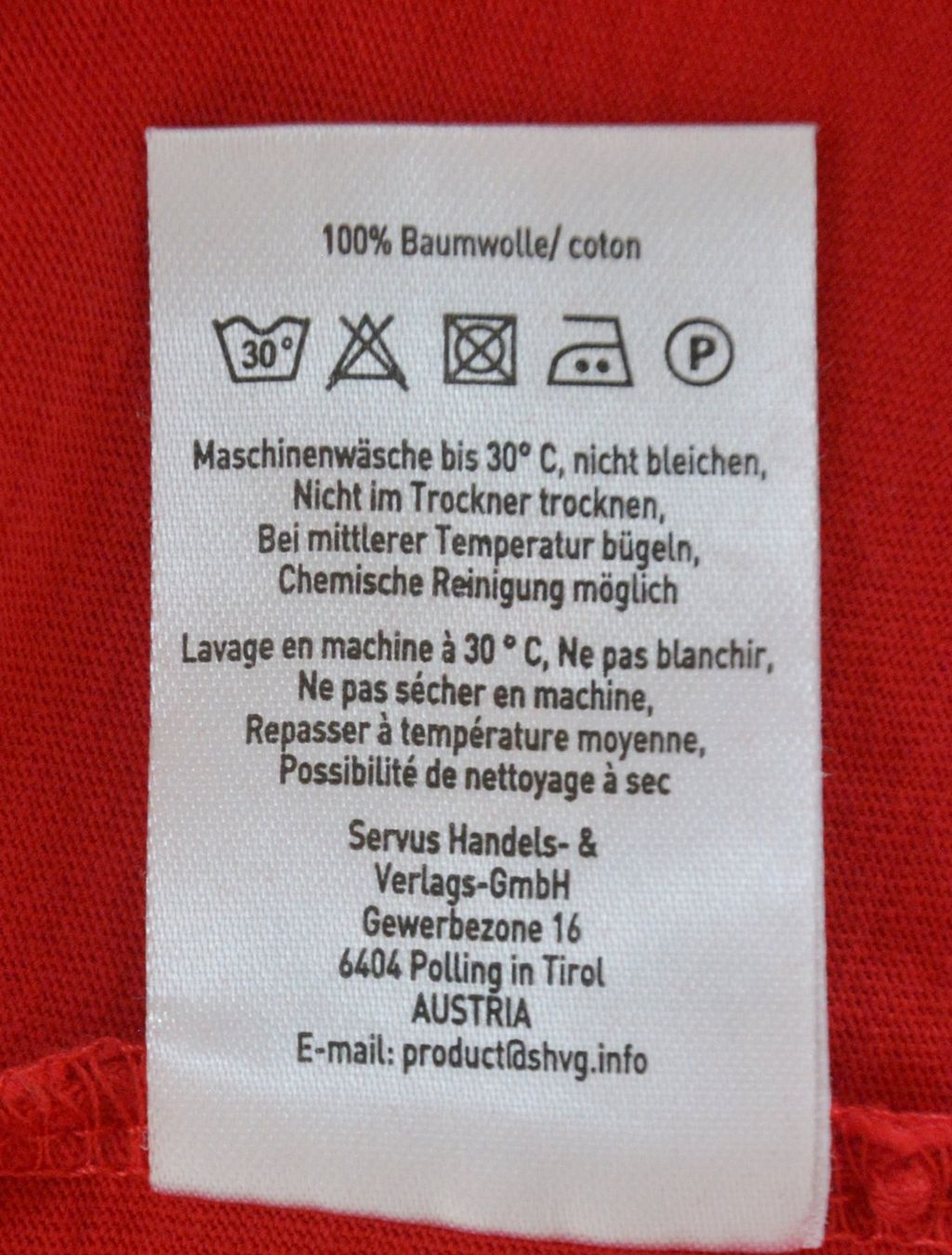 T-shirt: Neuwertiges, rotes Herren T-Shirt – Usato da Niederhasli venduto da littledrop 3