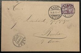 Schweiz Brief Basel 1896 Verband Konsumvereine Buchs Aarau