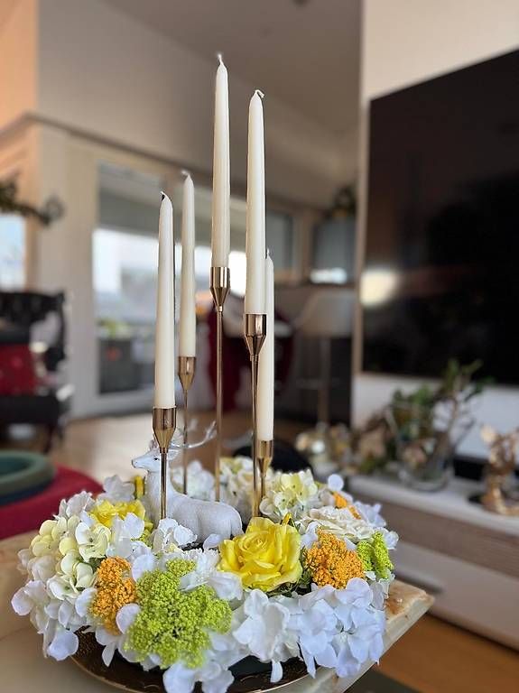 Portacandele: Kerzenständer mit Blumen – Nuovo (secondo la descrizione) da Luzern venduto da Brokiland 2