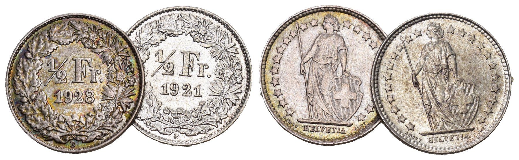 Tutti le monete: Schweiz 1/2 Frankne Lot – Usato da Bern venduto da numismatictops