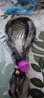 Handmade Dreadlock Extensions Grey Purple Bead New