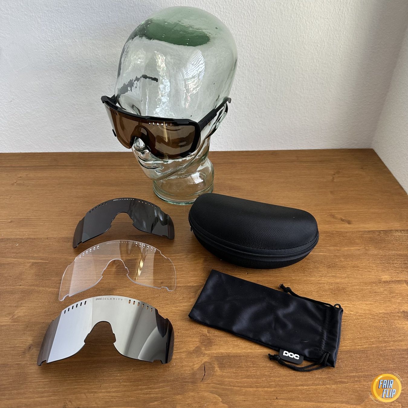 Poc Occhiali & Lenti: POC Devour Sportbrille Schwarz mit 3 extra Gläsern – Usato da Luzern venduto da fairflip