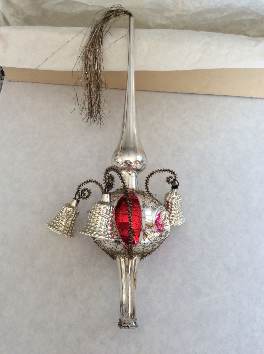Tutte le decorazioni: Vintage Christbaumspitze Glas mit Glocken – Usato da Birwinken venduto da chez-erna
