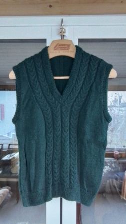 Herren Strickweste grün Gr.S/M Vintage, selbst gestrickt