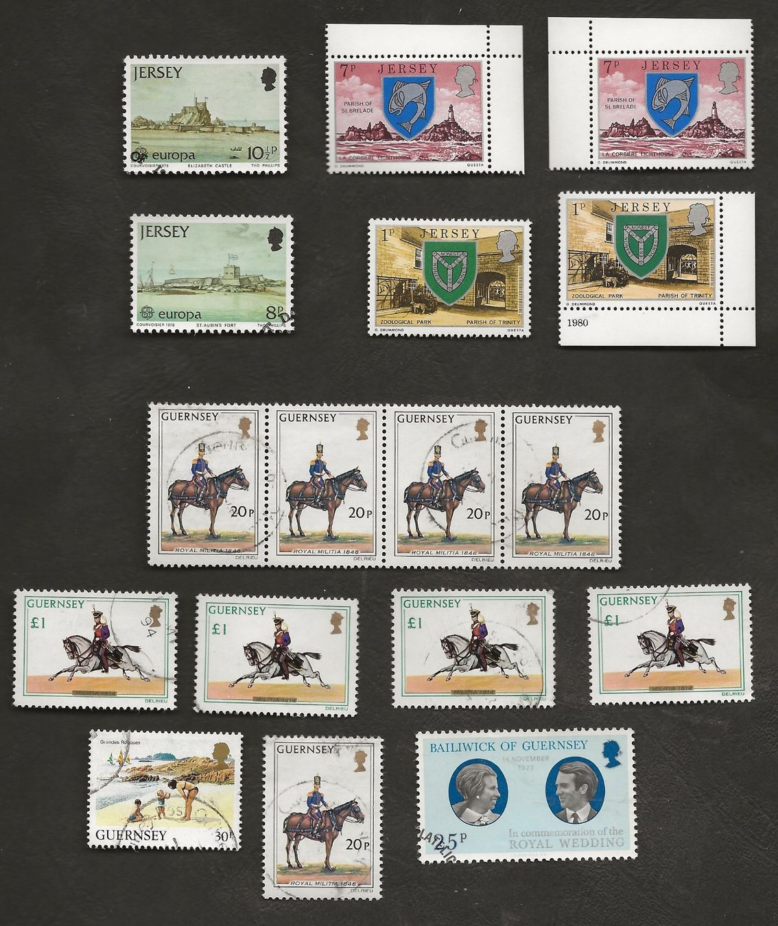 Tutti i francobolli: 17 Marken Jersey Guernsey gestempelt oder postfrisch – Usato da Au ZH venduto da xelagreb01