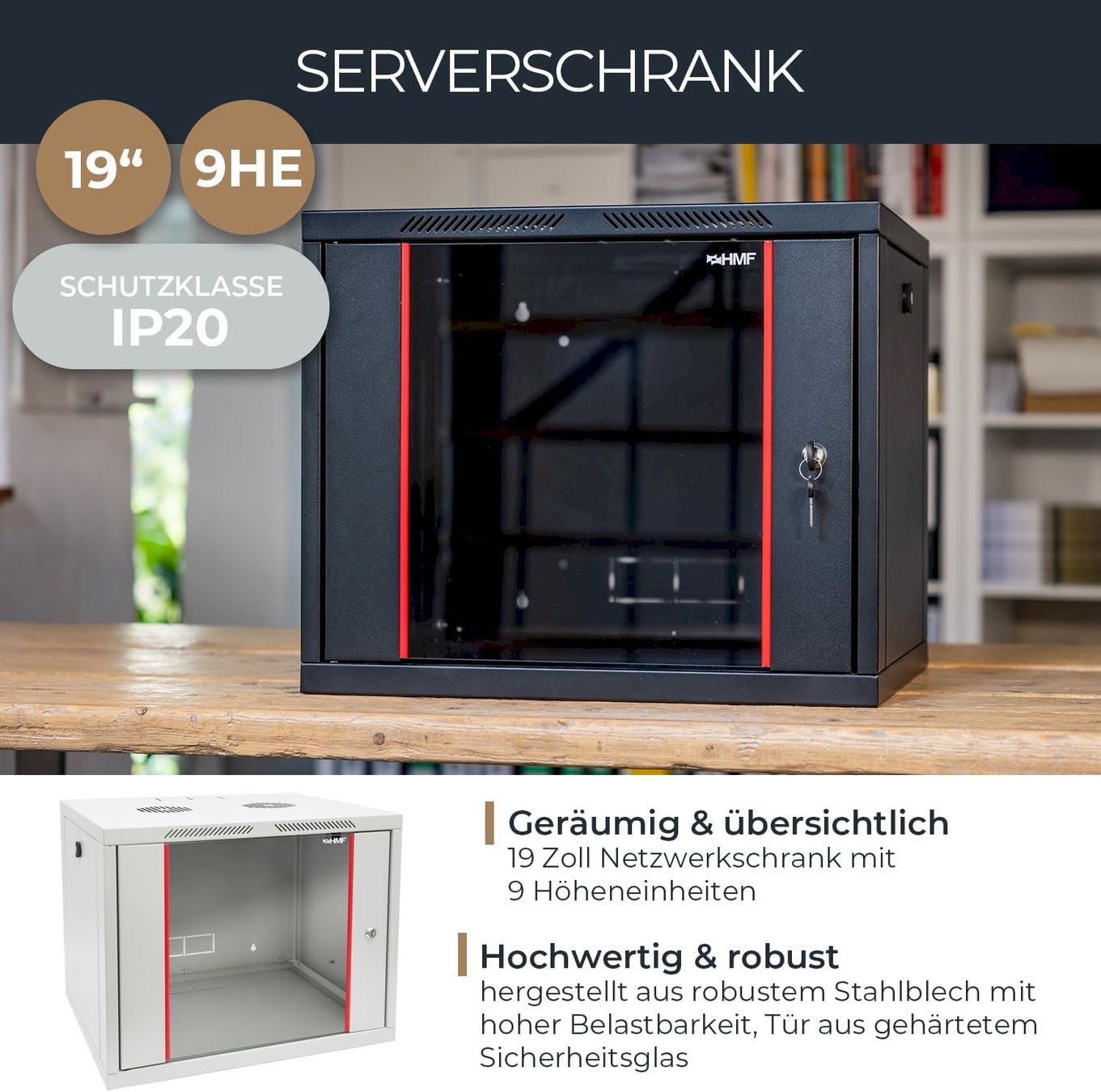 Sonstiges zu Computer & Netzwerk: HMF Serverschrank 19 Zoll 9HE – Neu und originalverpackt aus Bottighofen von zaap 4