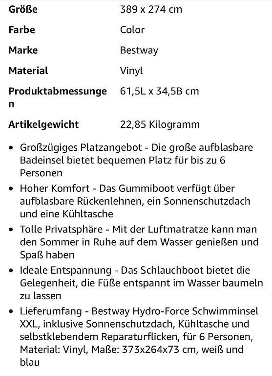 Bestway Barche: Bestway Hydro-Force 6- Personen Badeinsel – Usato da Basel venduto da tep_rhw2 3