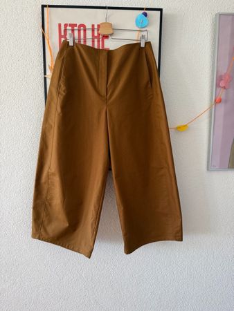 COS CROPPED BARREL-LEG COTTON TROUSERS SIZE 38