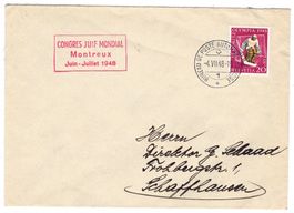 lettre de Montreux BPA A454 pour Schaffhausen 4.VII.48