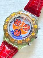 Swatch Chrono, Vintage Kult-Uhr, Rot!