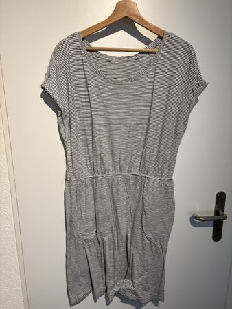 H&M Streifenkleid schwarz-weiss, Gr. L
