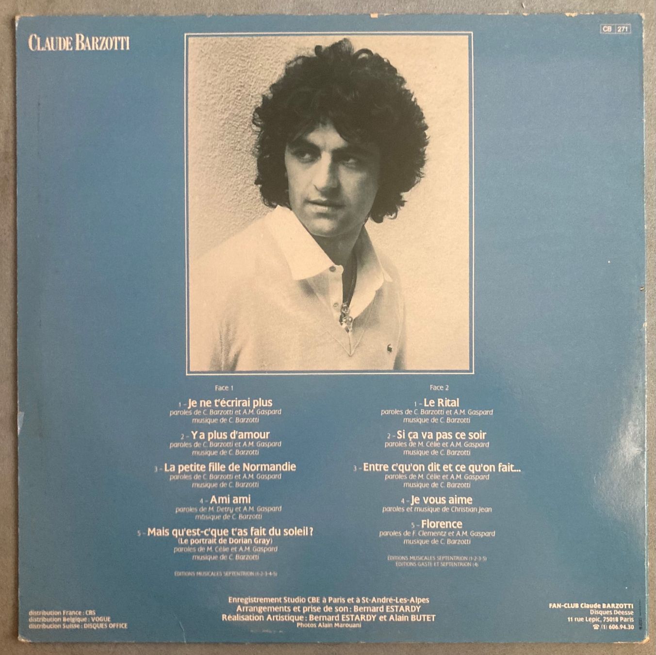 Dischi in vinile: CLAUDE BARZOTTI - LE RITAL – Usato da Poliez-Pittet venduto da Newtown-Records 1