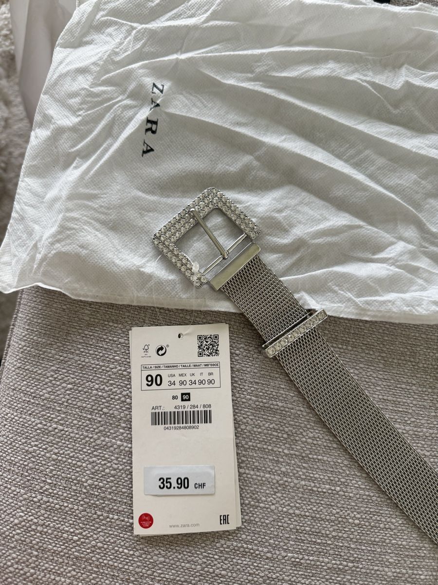 Zara Cinture: Brand New Silver Belt – Nuovo e nell'imballaggio originale da Meggen venduto da nik_5g2v 1