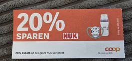 NUK Coop Gutschein 20% Rabatt auf NUK Sortiment bis 30.6.27