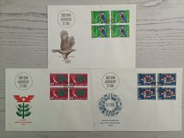 1966 FDC Werbemarken Viererblocks
