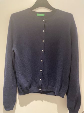 Benetton Cardigan dunkelblau mit Perlknöpfen