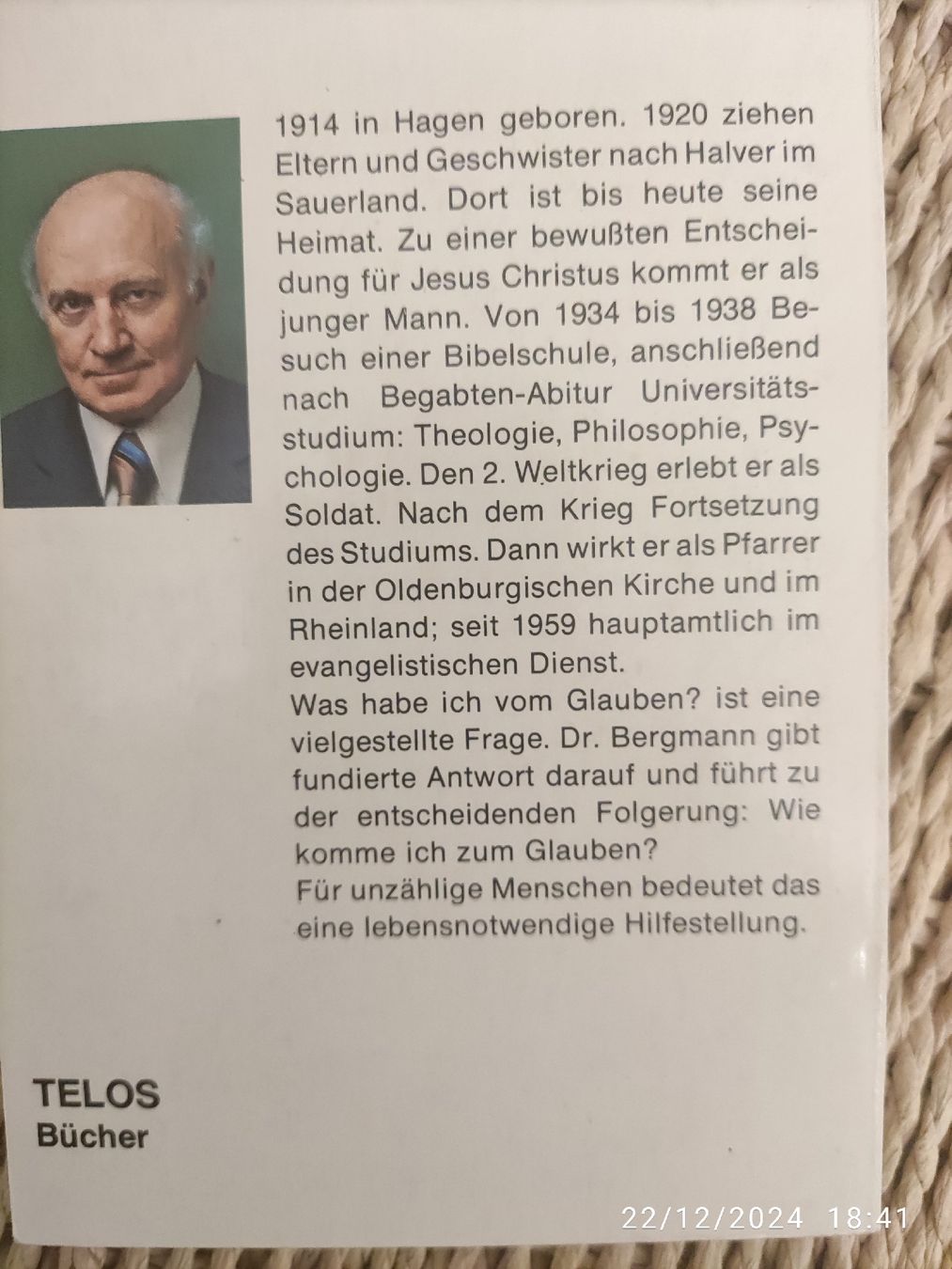 Libri: Gerhard Bergmann Was habe ich vom Glauben? – Usato da Basel venduto da Alacant 1