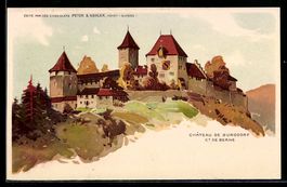 Lithographie Burgdorf, Chateau de Burgdorf, Schloss