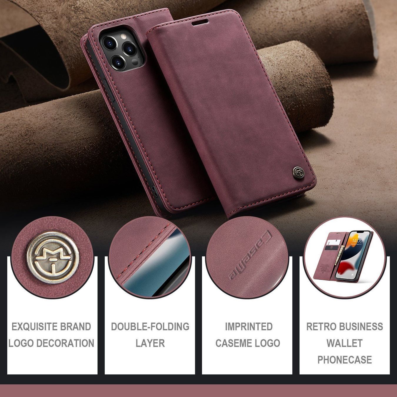 Covers & Schutzfolien: iPhone 13 - étui à rabat support poche rouge – Neu und originalverpackt aus Morges von DigiAC 2