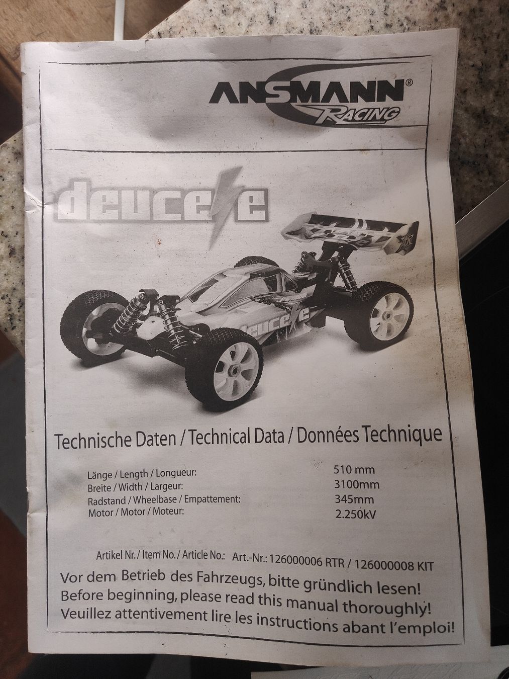 Modellismo RC: Ansmann RC Buggy, Brushless, 1:8, komplett – Difettoso da Bichelsee venduto da Sacoche1932 8