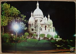 Ansichtskarte ungelaufen - Paris / Sacré-Cœur bei Nacht
