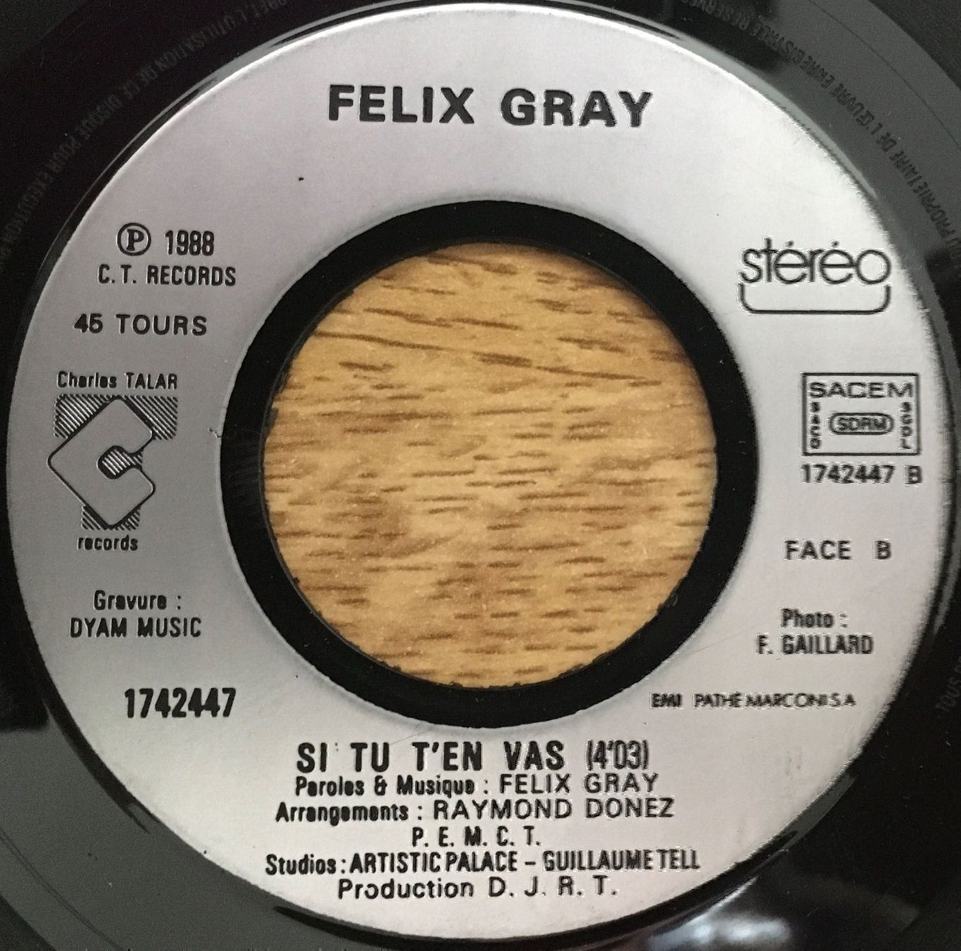 Dischi in vinile: FÉLIX GRAY - FILLE DES NUITS – Usato da Bussigny venduto da vinyl-pas-cher 3