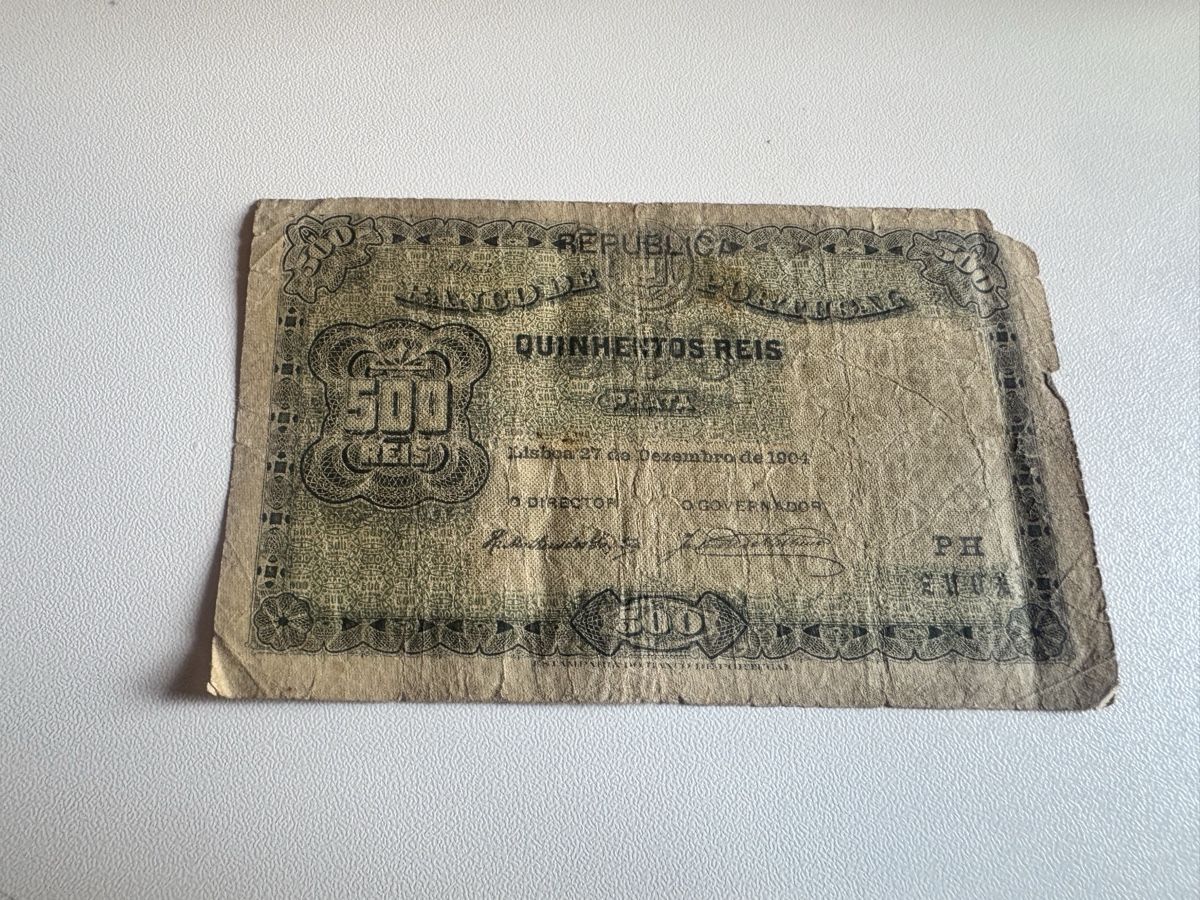 Banknoten: 500 Reis Portugal 1904 – Gebraucht aus Ilanz von tai_q2yd
