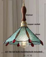 Lampe suspendue en pierre de verre coloré de style Japonais